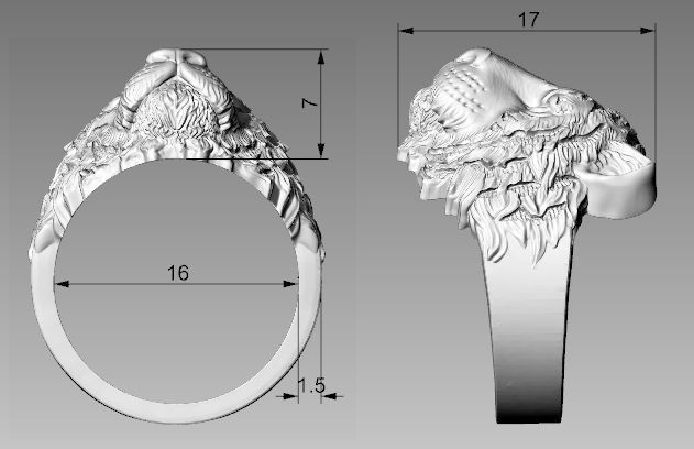 Ring tiger 3d model for 3d printing 3D print model 3D print model_22