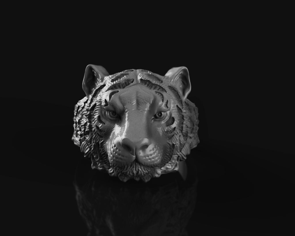 Ring tiger 3d model for 3d printing 3D print model 3D print model_7