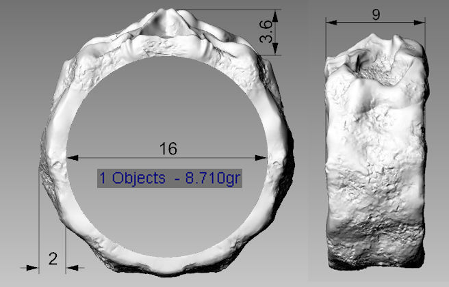 Ring stone skull 3d model for 3d printing 3D print model 3D print model_21