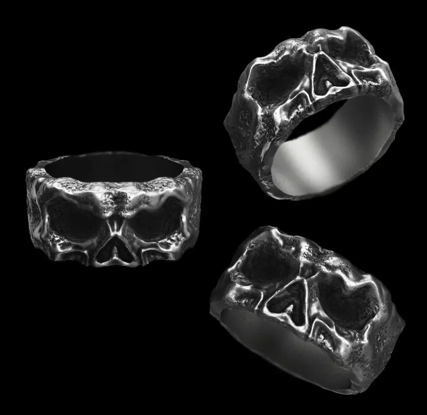 Ring stone skull 3d model for 3d printing 3D print model 3D print model_0