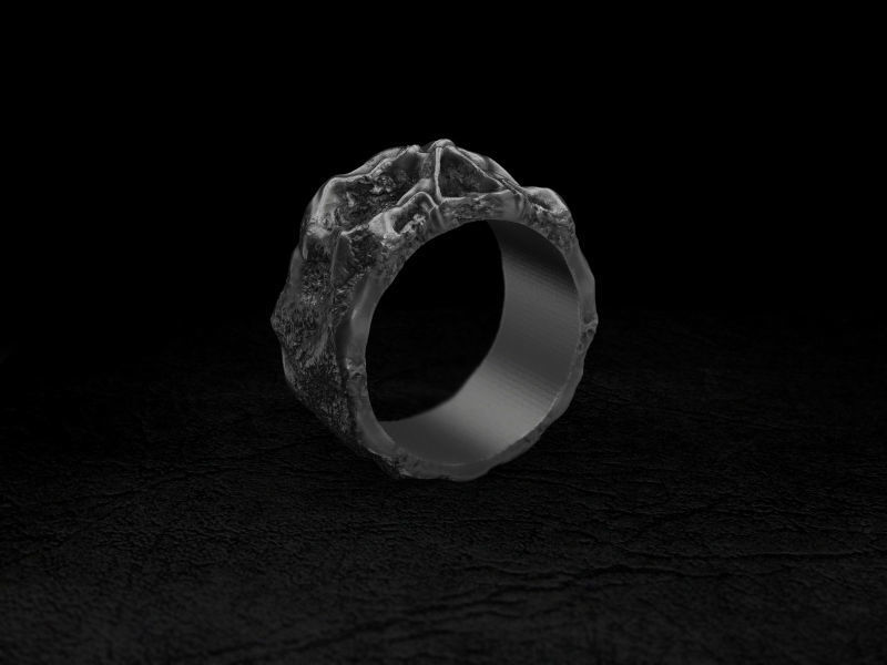Ring stone skull 3d model for 3d printing 3D print model 3D print model_8