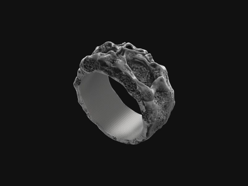 Ring stone skull 3d model for 3d printing 3D print model 3D print model_11