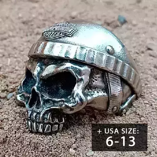 Ring skull harley 3d model for 3d printing 3D print model 3D print model