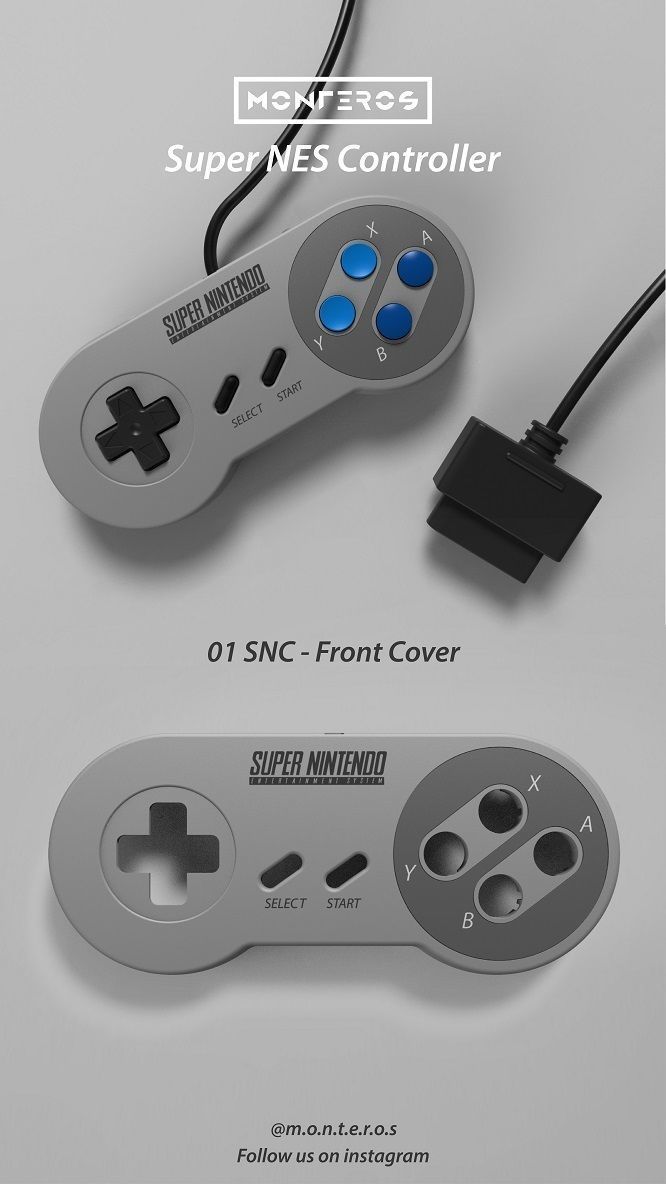 Super NES Controller - 01 Front cover 3D print model_1
