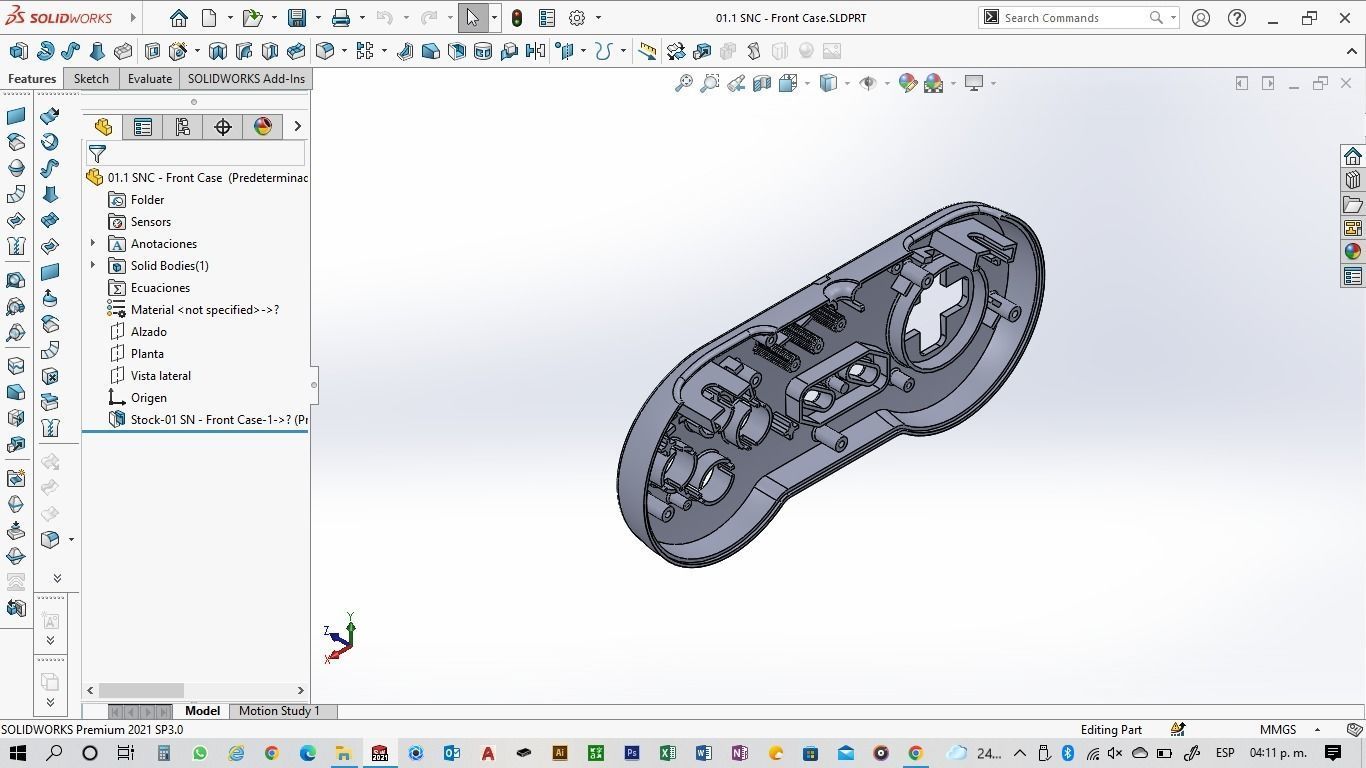 Super NES Controller - 01 Front cover 3D print model_7