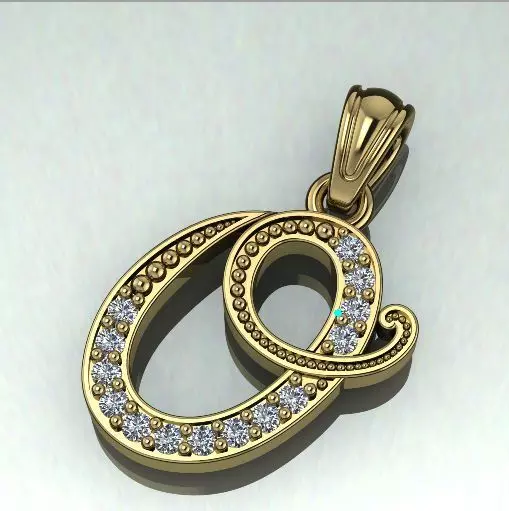 Pendant letter O Model 1470 3D print model