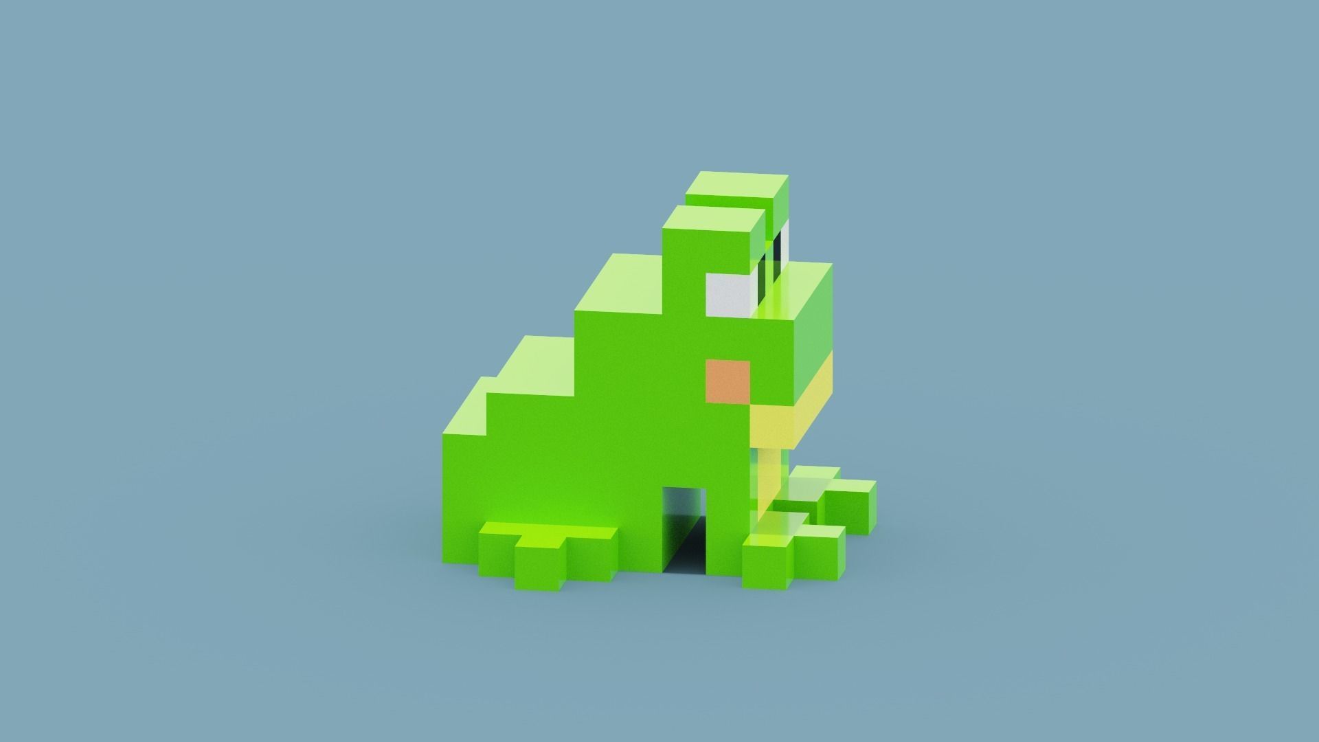 Voxel Frog Low-poly 3D model_8