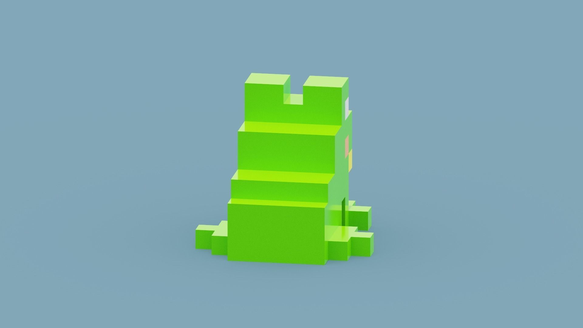 Voxel Frog Low-poly 3D model_3