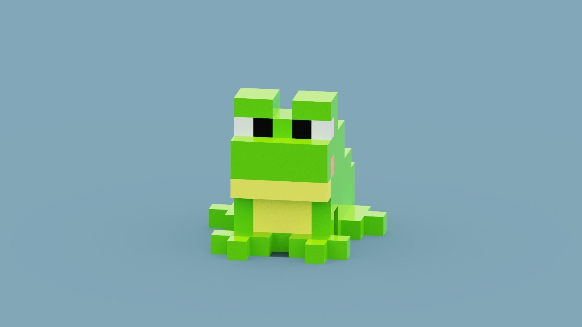 Voxel Frog Low-poly 3D model_11