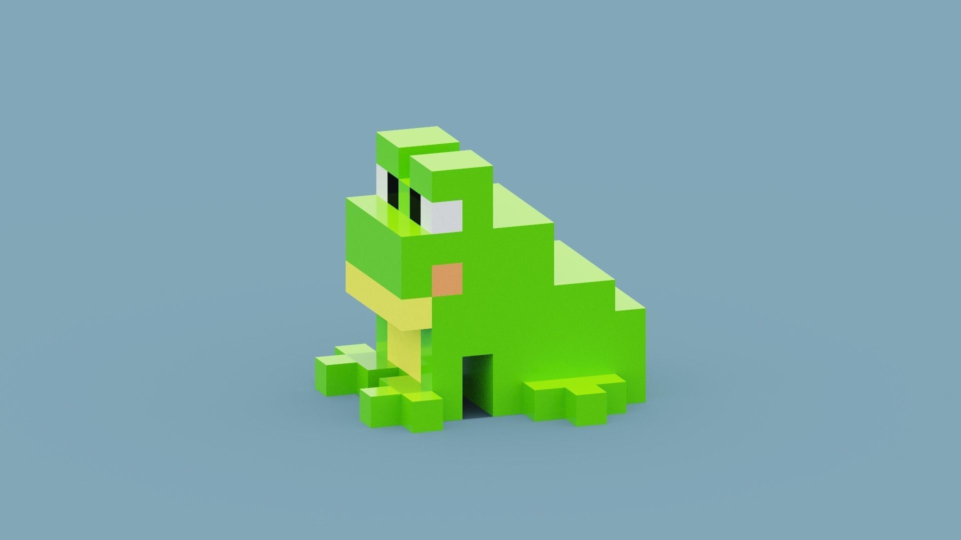 Voxel Frog Low-poly 3D model_1