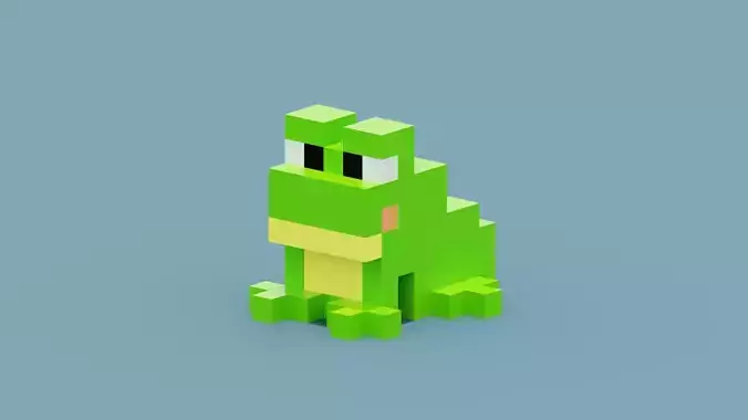 Voxel Frog Low-poly 3D model