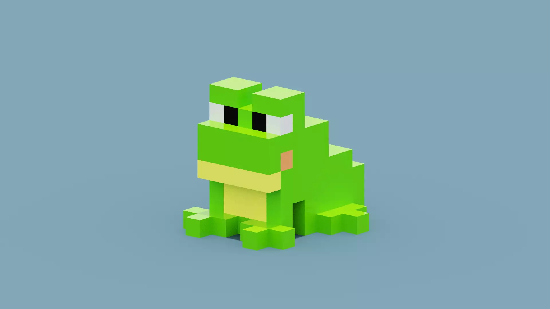 Voxel Frog Low-poly 3D model_0