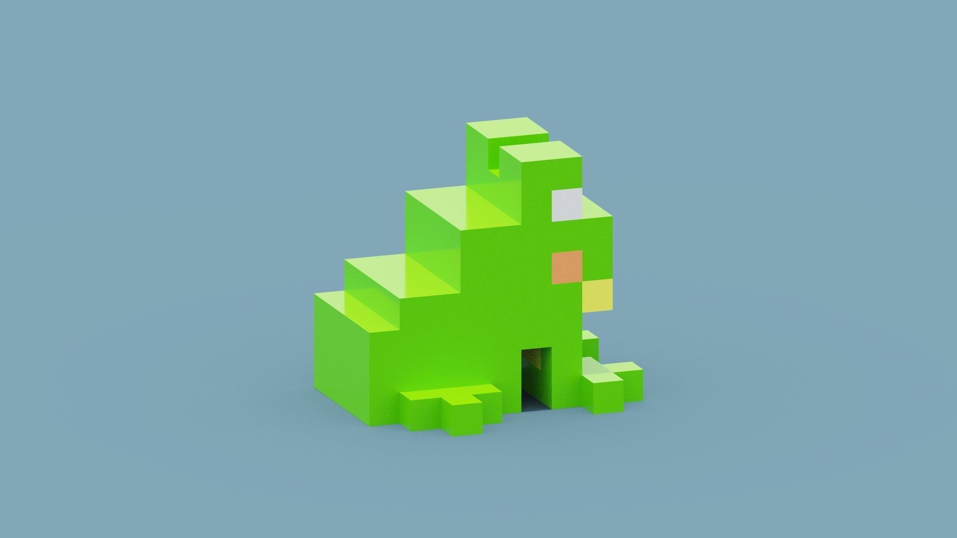 Voxel Frog Low-poly 3D model_7