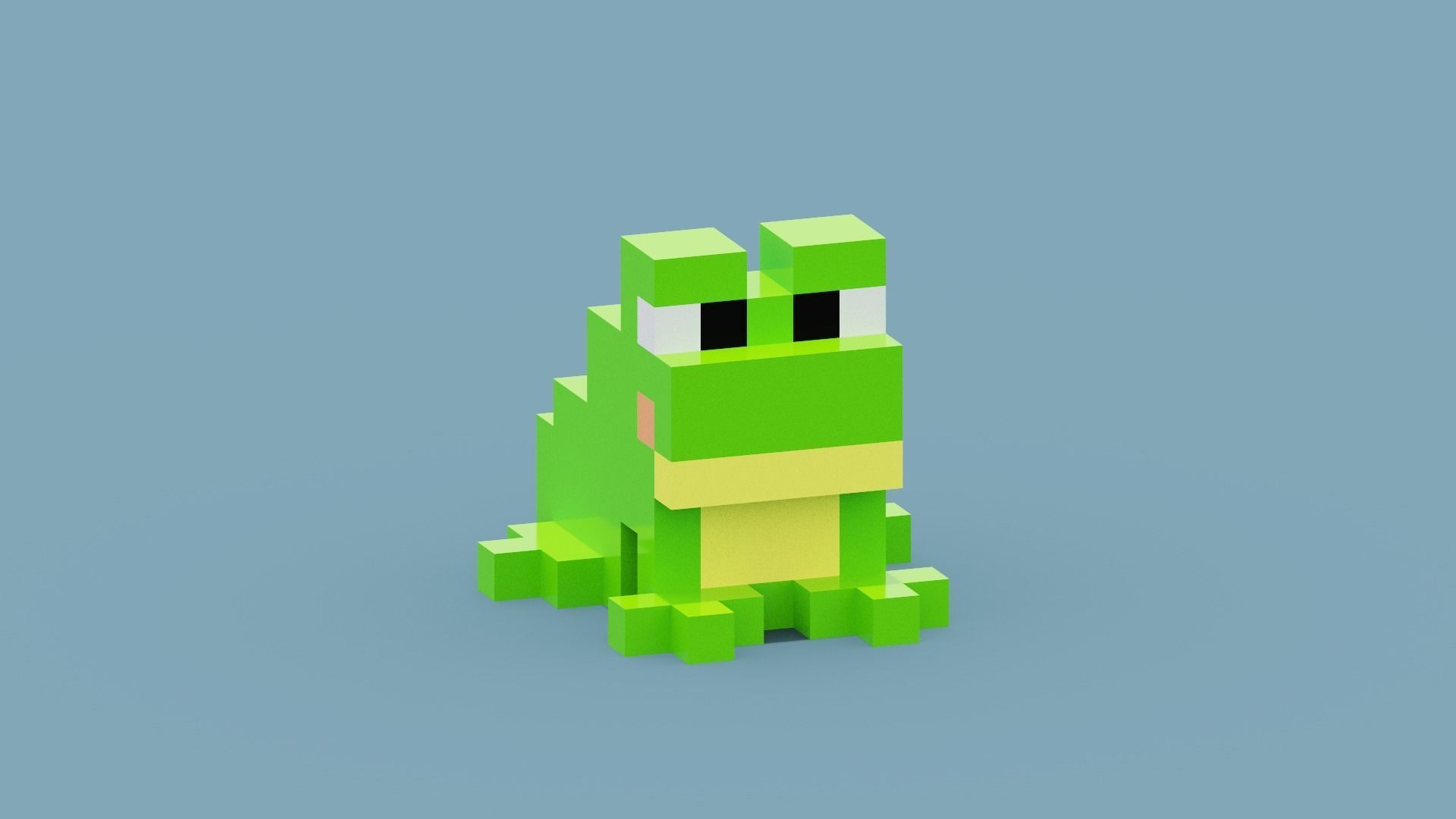 Voxel Frog Low-poly 3D model_9