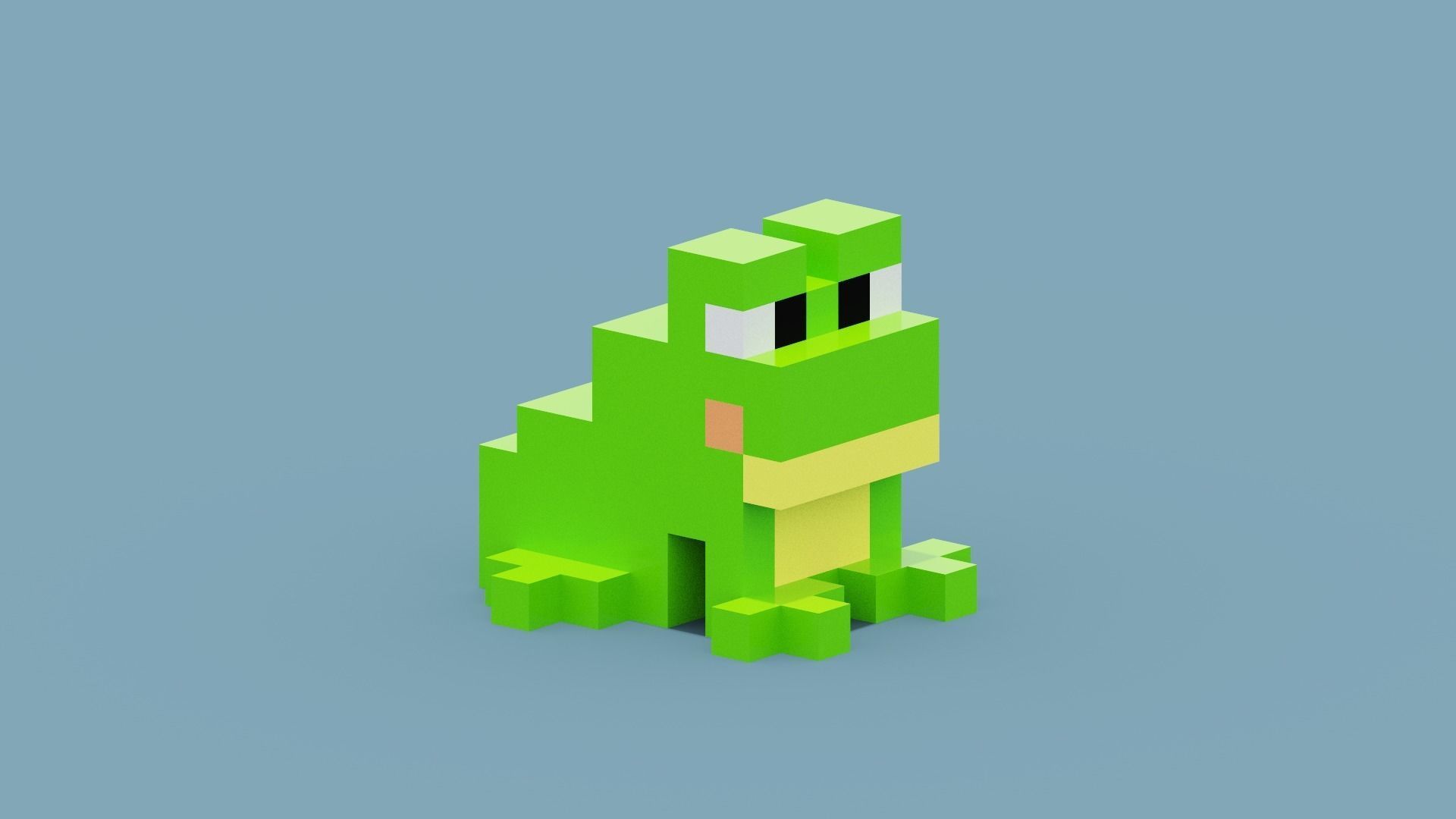 Voxel Frog Low-poly 3D model_10
