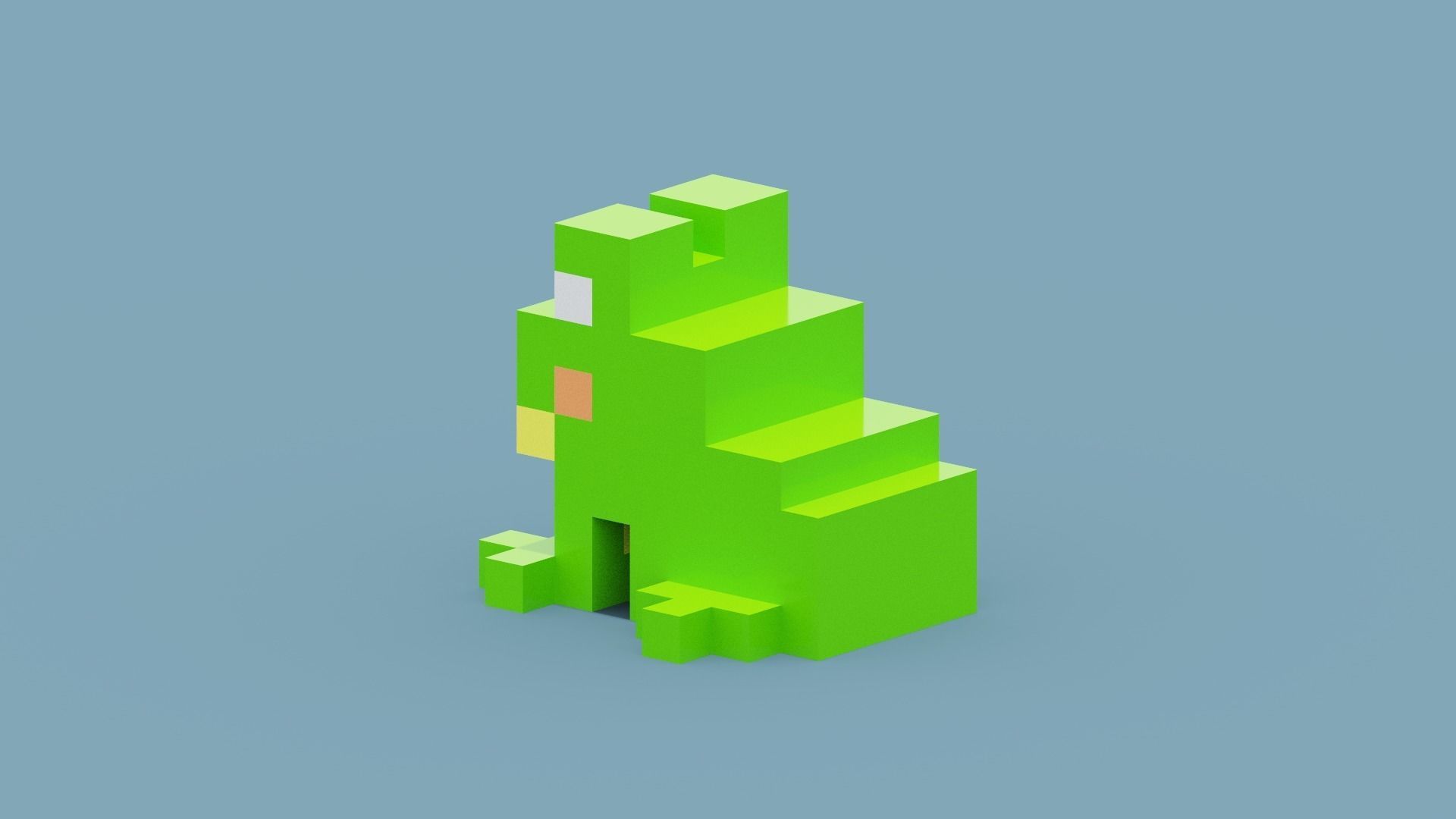 Voxel Frog Low-poly 3D model_5