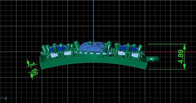 square geometric pendant with pear-stones drop-stones 3D print model_27