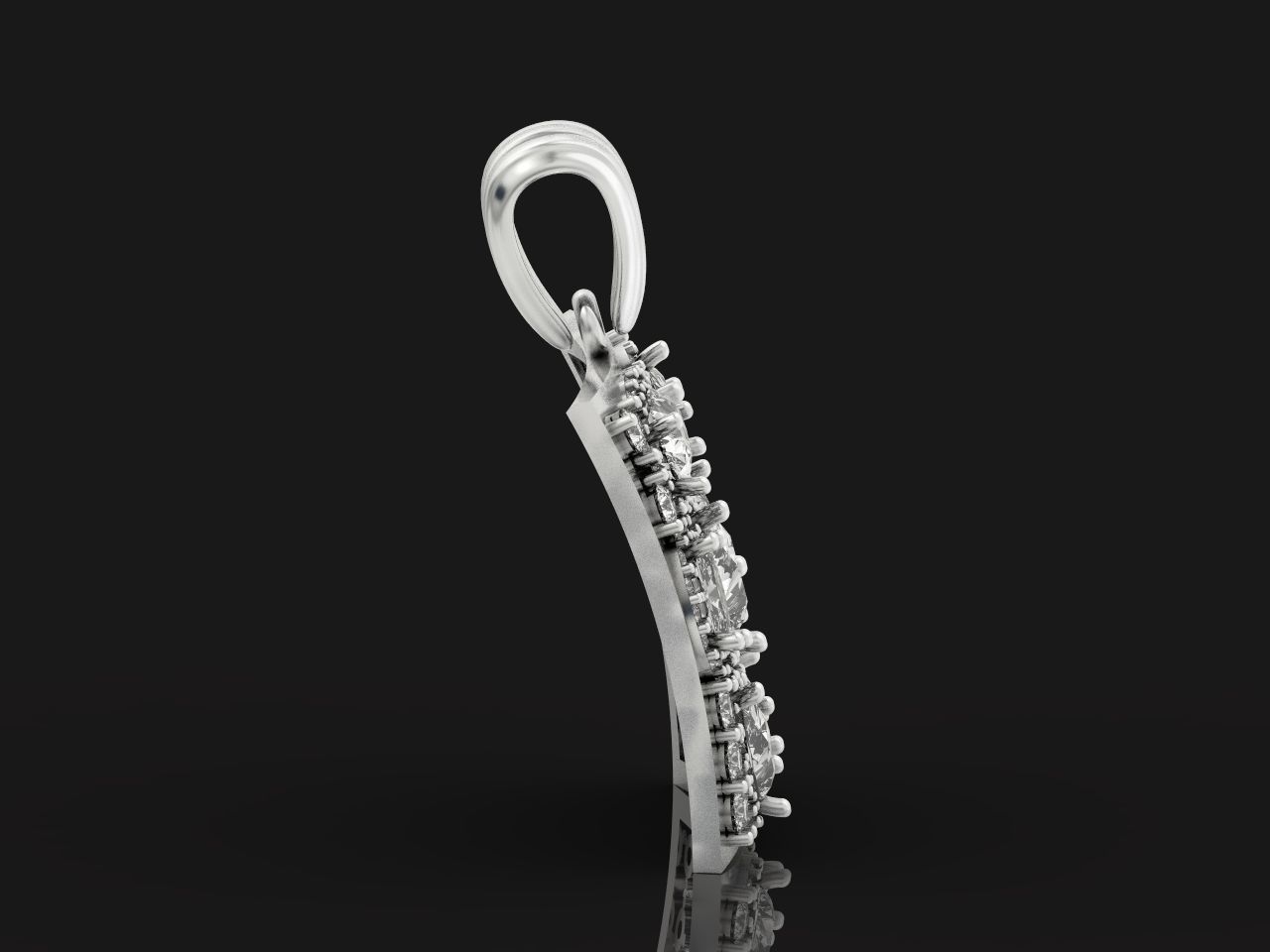 square geometric pendant with pear-stones drop-stones 3D print model_6