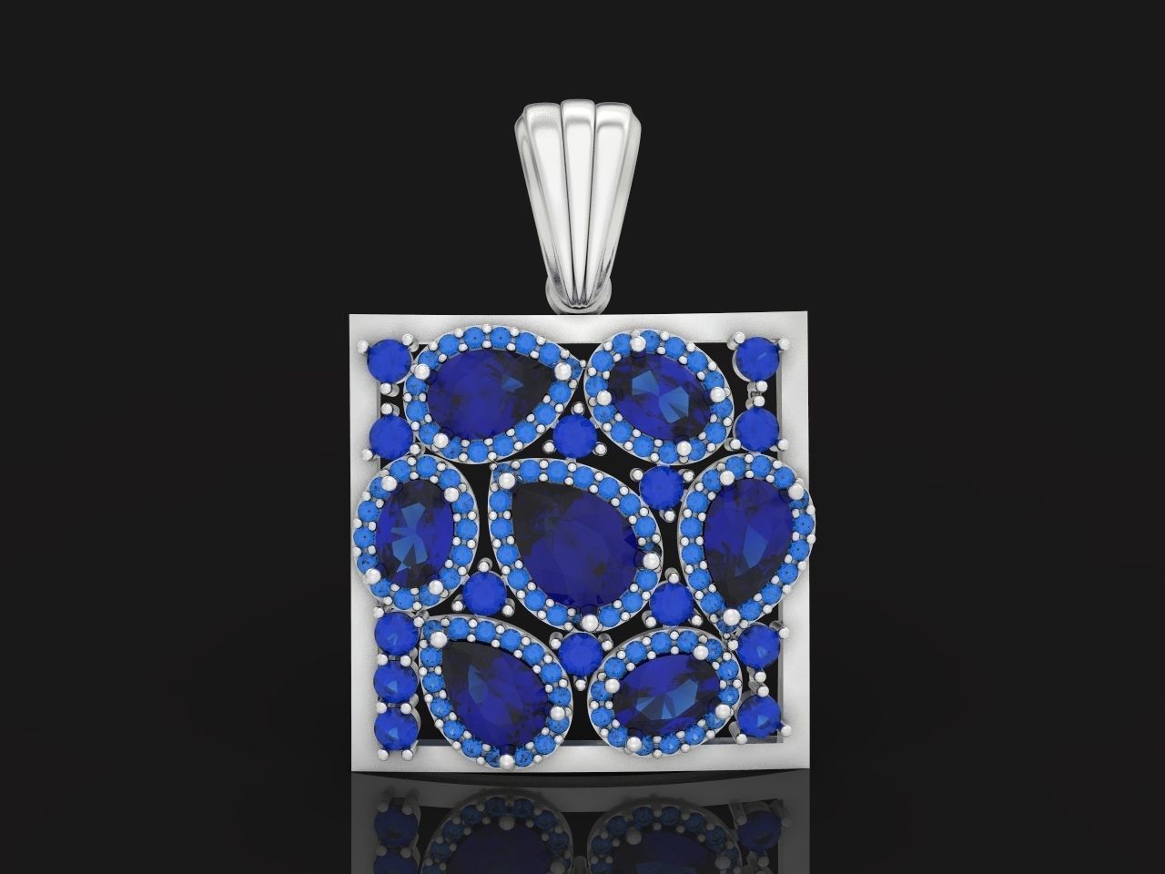 square geometric pendant with pear-stones drop-stones 3D print model_13