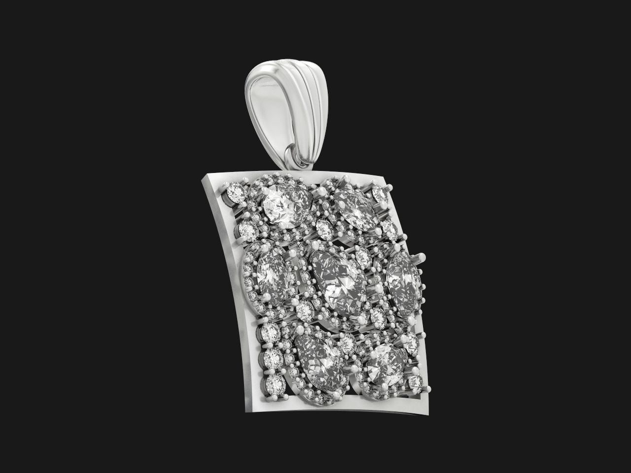 square geometric pendant with pear-stones drop-stones 3D print model_7