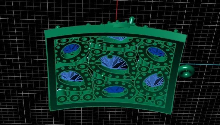 square geometric pendant with pear-stones drop-stones 3D print model_31