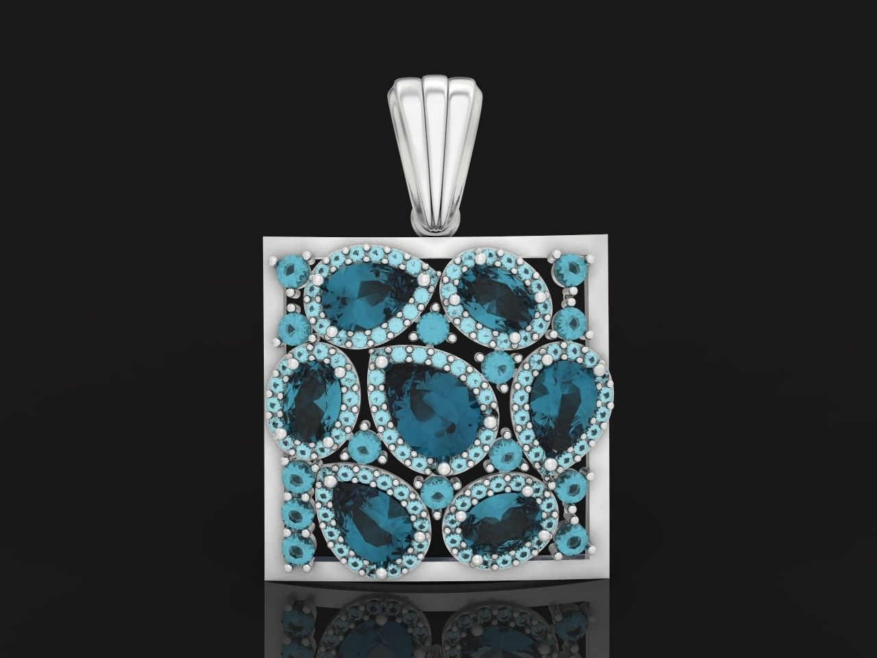 square geometric pendant with pear-stones drop-stones 3D print model_12