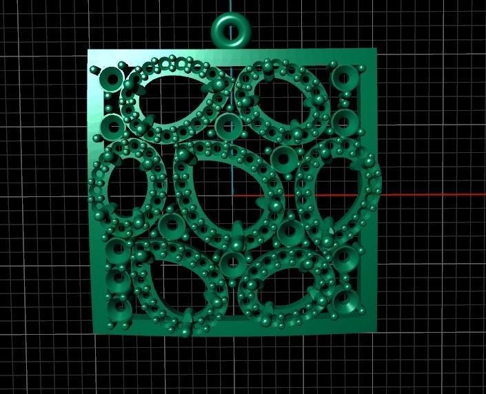 square geometric pendant with pear-stones drop-stones 3D print model_33
