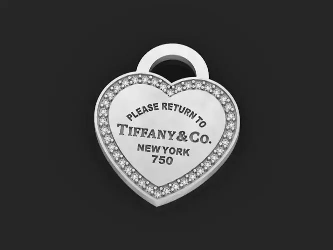 tiffany heart pendant with stones