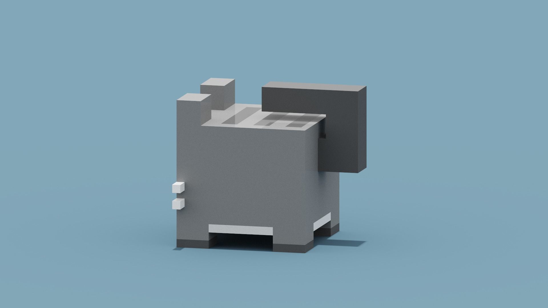 Voxel Cat Low-poly 3D model_2