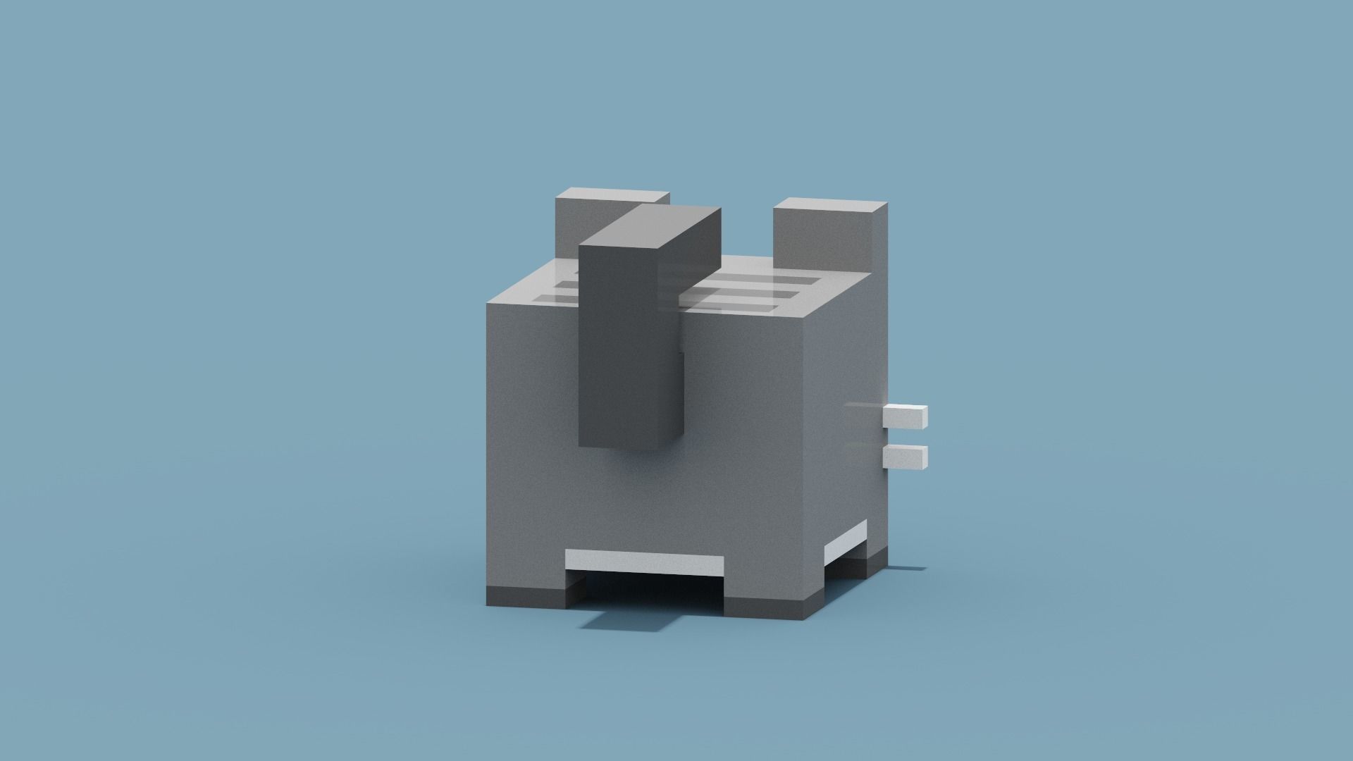 Voxel Cat Low-poly 3D model_5