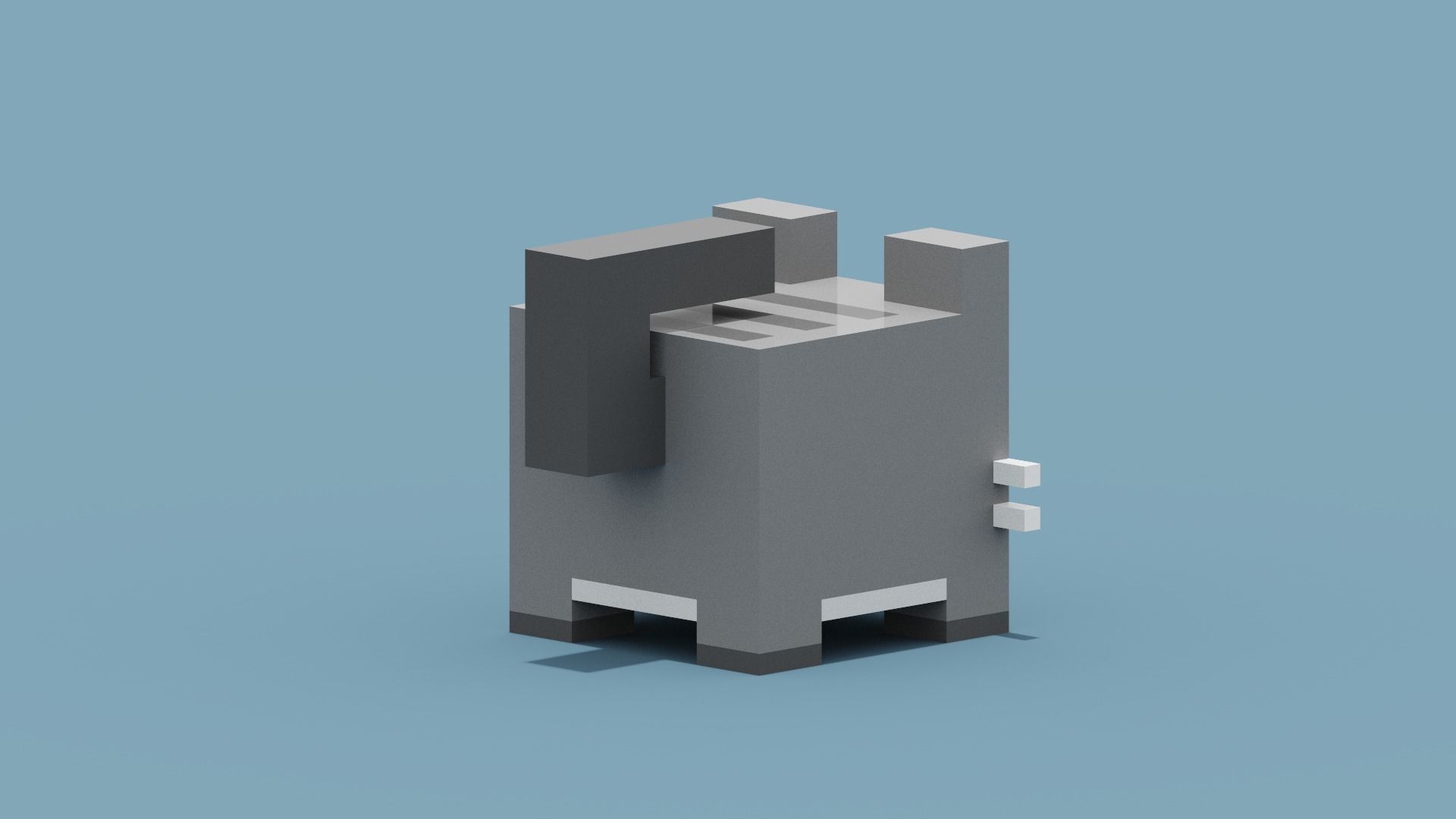 Voxel Cat Low-poly 3D model_6