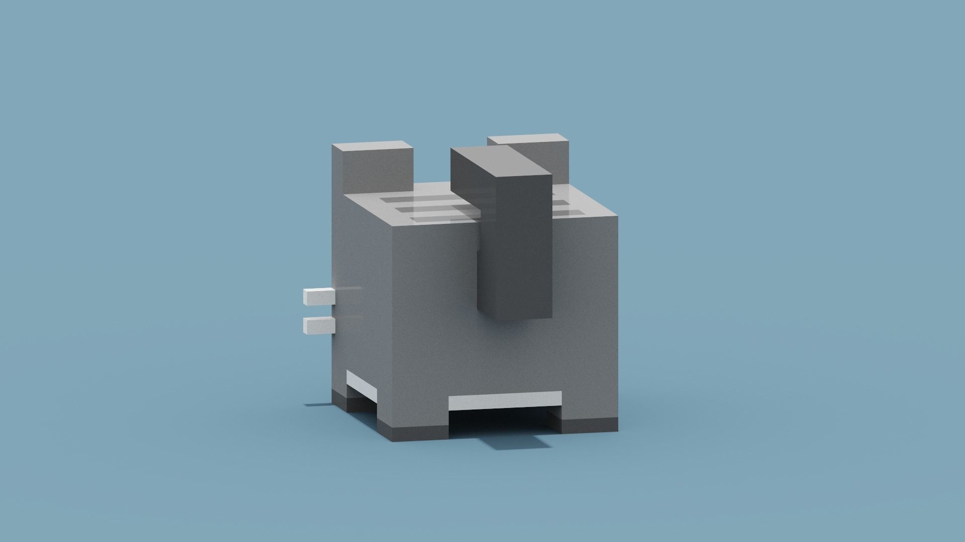 Voxel Cat Low-poly 3D model_4