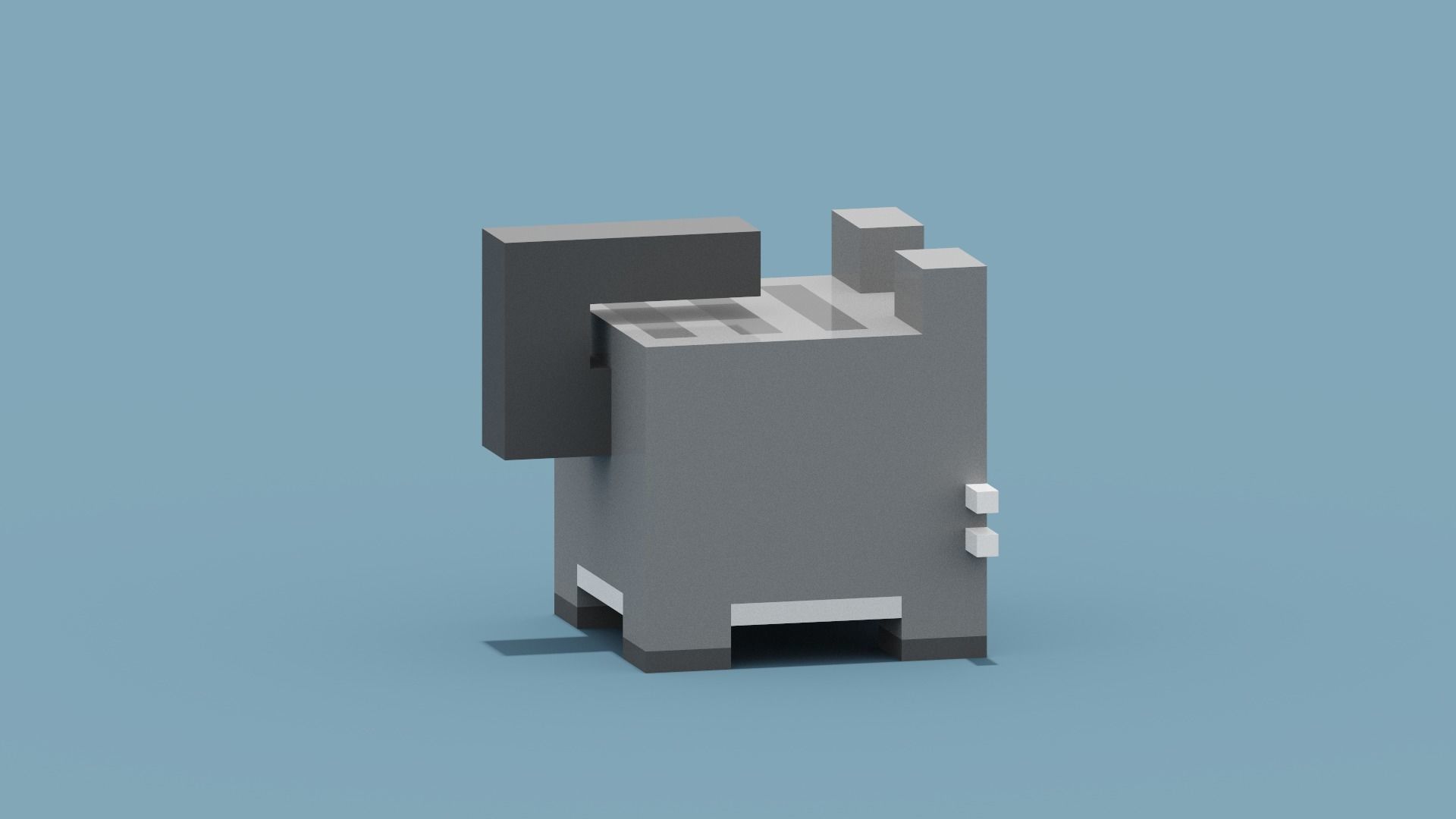 Voxel Cat Low-poly 3D model_7