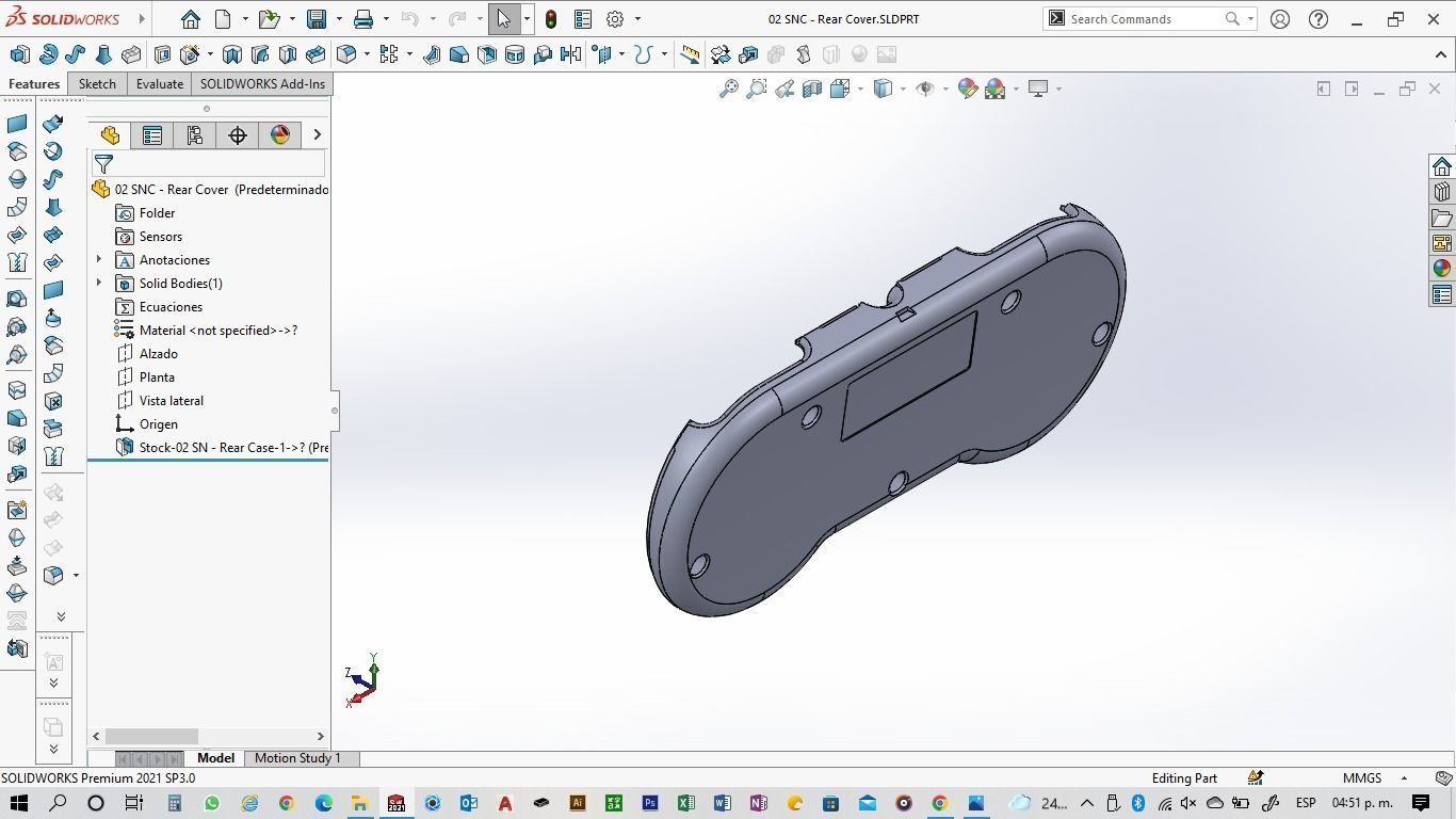 Super NES Controller - 02 Rear Cover 3D print model_6