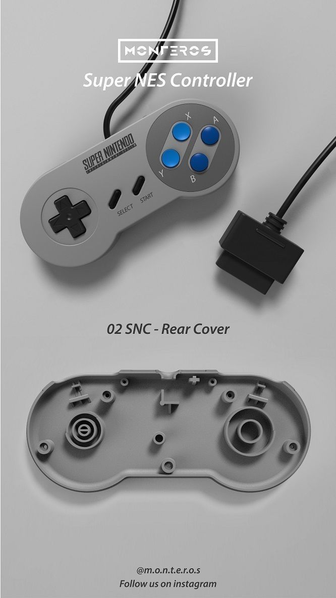 Super NES Controller - 02 Rear Cover 3D print model_1