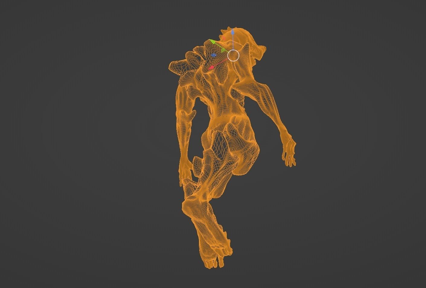 Darkoid reptile humanoid monster statue 4 poses included 3D model_15