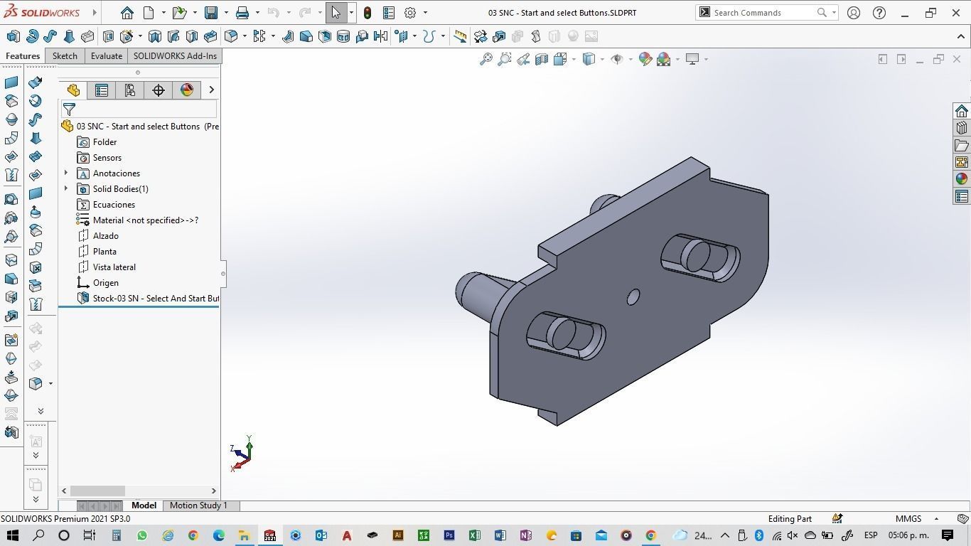 Super NES Controller - 03 Select and Start Buttons 3D print model_7