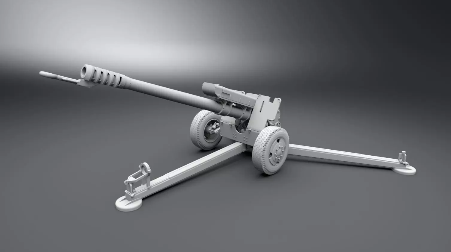 2A18 howitzer scale model 3D print model_0