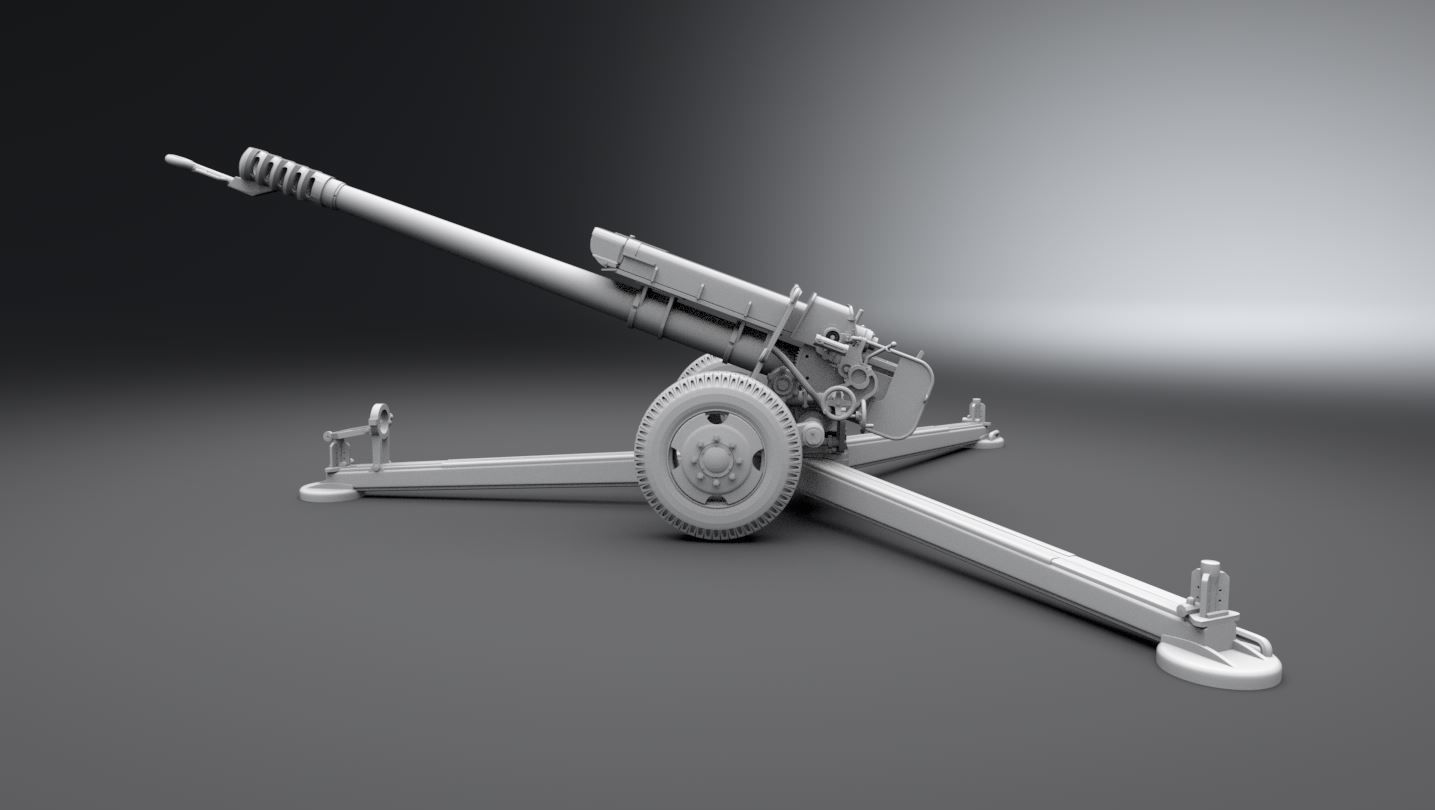 2A18 howitzer scale model 3D print model_1