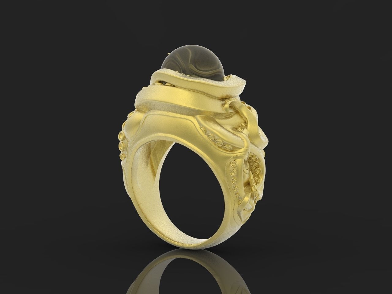 octopus ring with pearls 3D print model_22