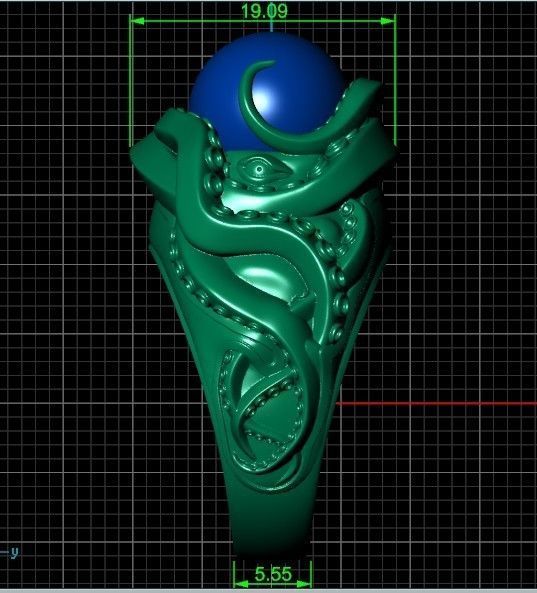 octopus ring with pearls 3D print model_37