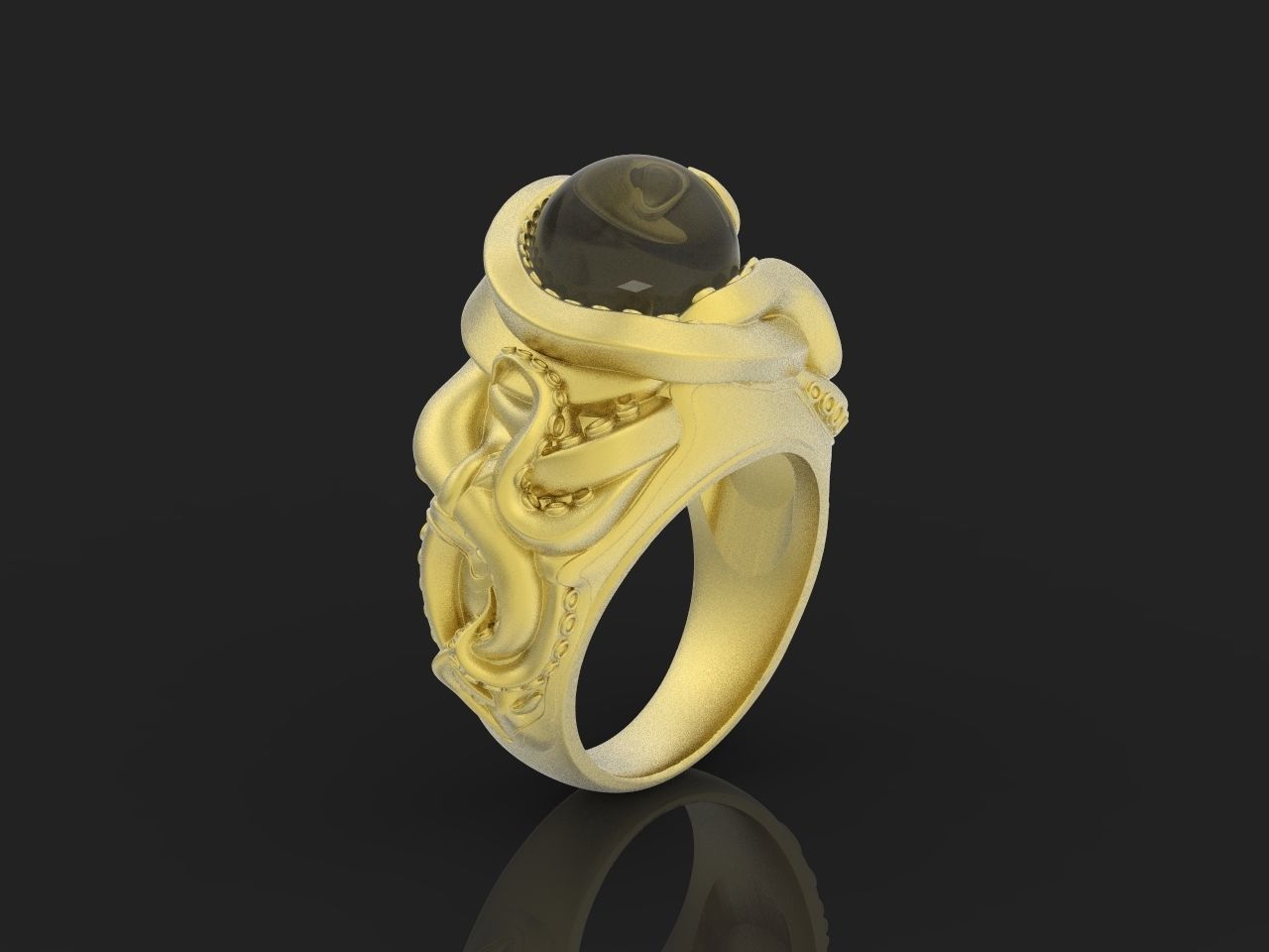 octopus ring with pearls 3D print model_27