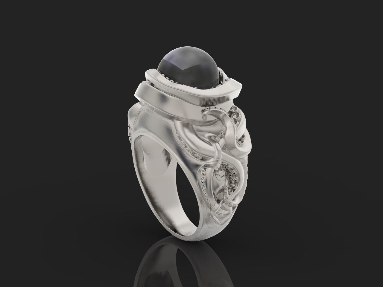 octopus ring with pearls 3D print model_35