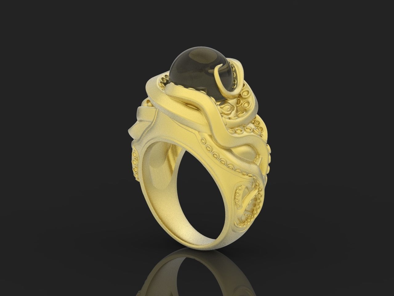 octopus ring with pearls 3D print model_30