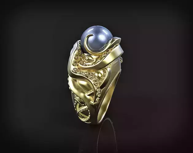 octopus ring with pearls