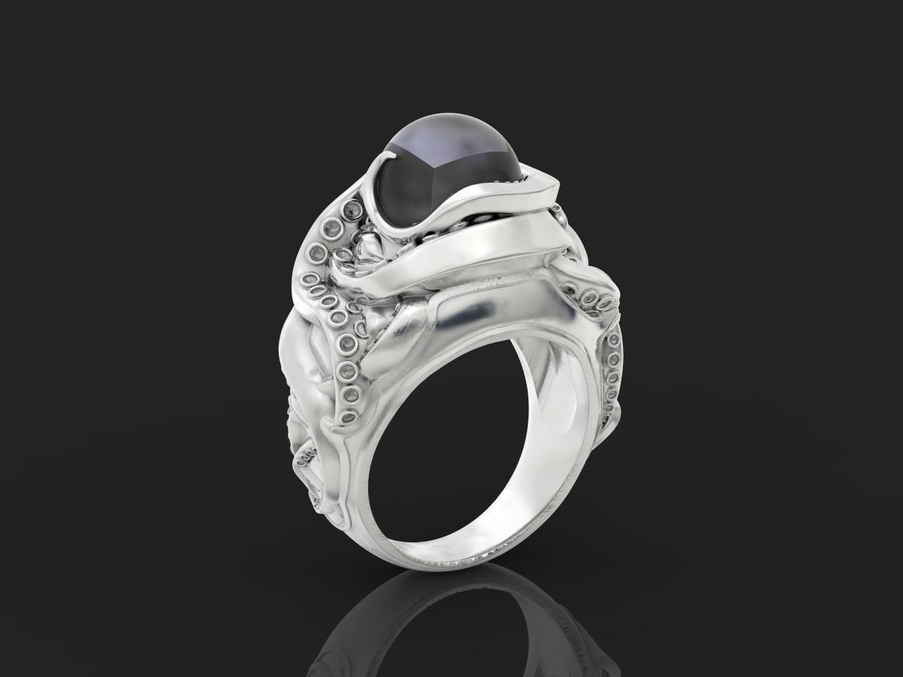 octopus ring with pearls 3D print model_17