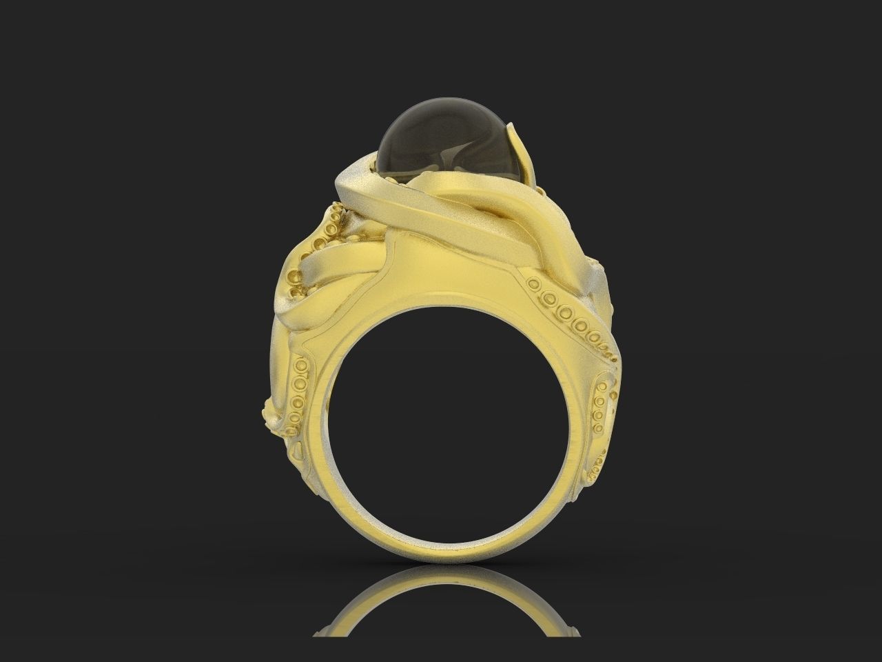 octopus ring with pearls 3D print model_29