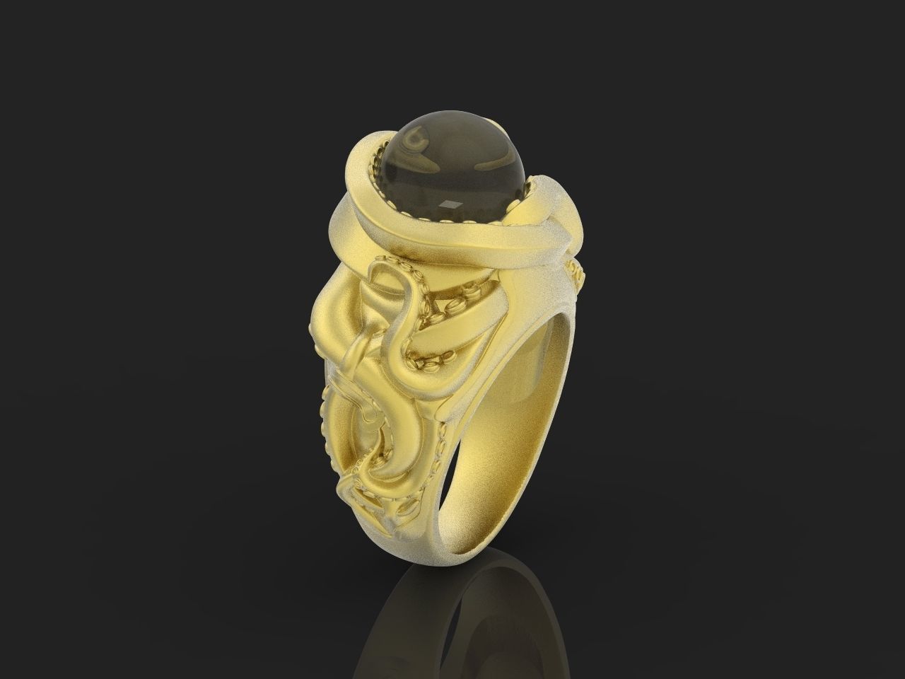 octopus ring with pearls 3D print model_28