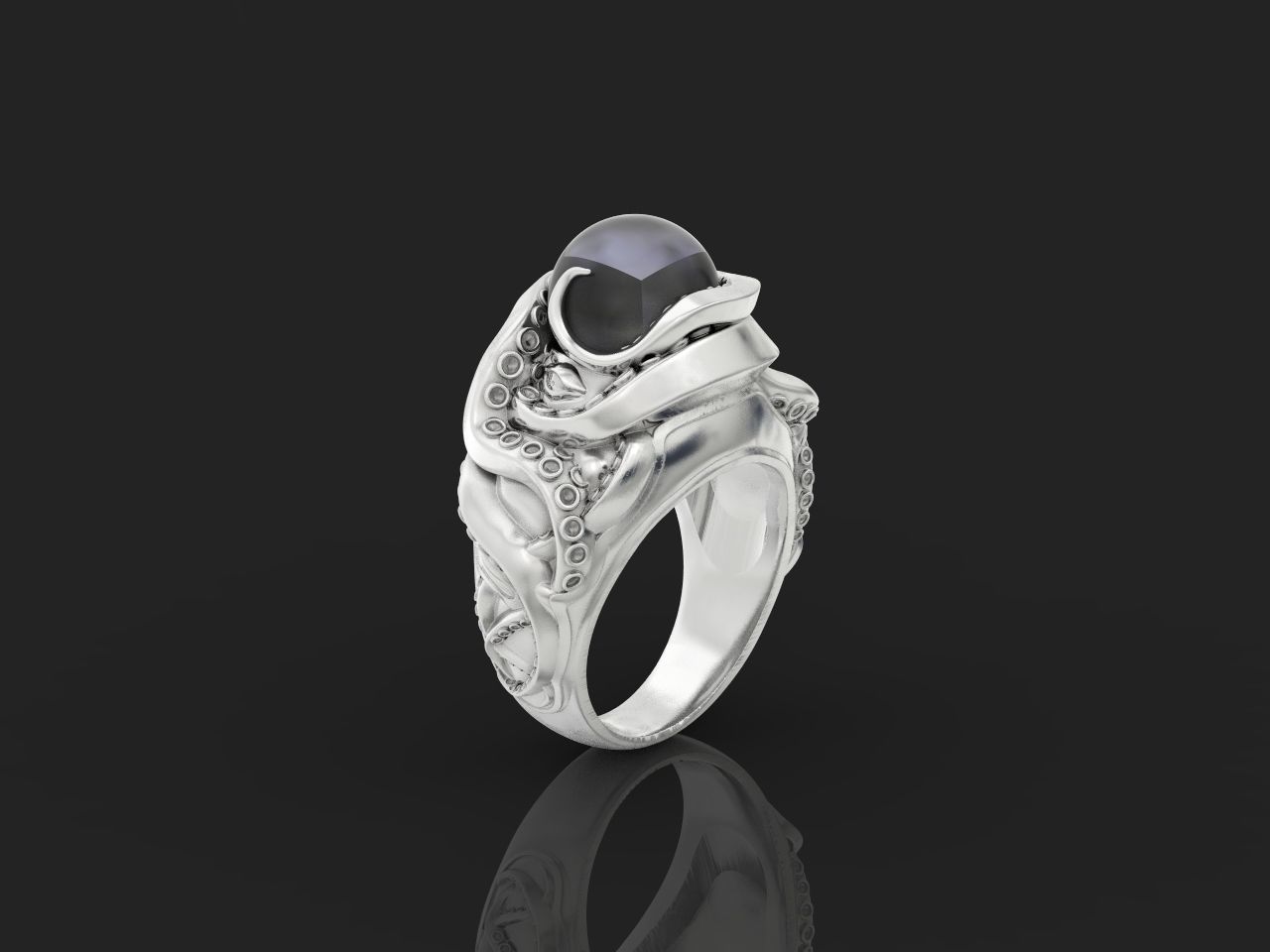 octopus ring with pearls 3D print model_18