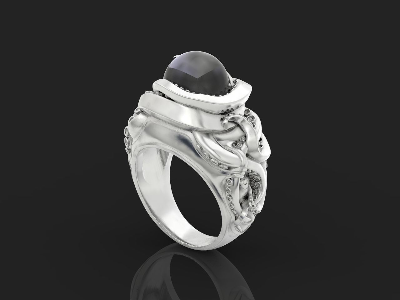 octopus ring with pearls 3D print model_14